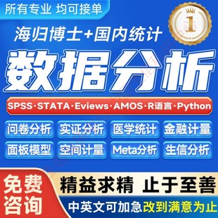 SPSS数据分析服务eviews实证Stata模型amos统计meta生信医学R代做