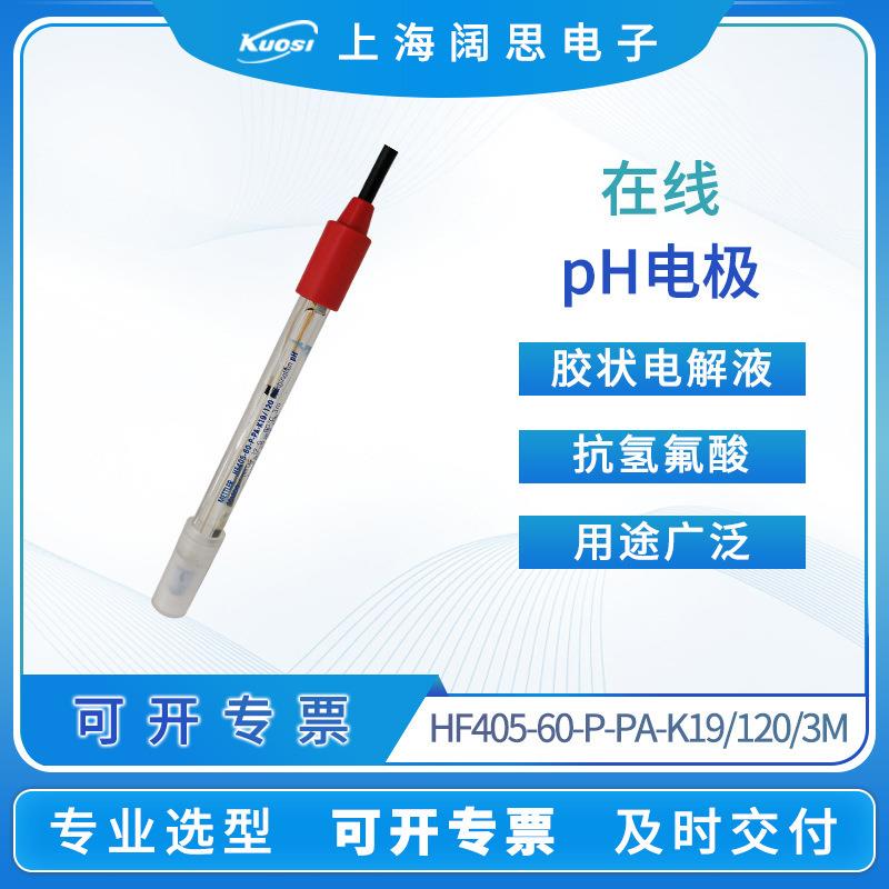 在线PH电极抗氢氟酸HF405-60-P在线PH计电极探头传感器玻璃电极