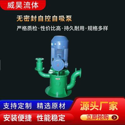 无密封自控自吸泵WFB铸钢污水泵无密封自吸泵立式自控自吸泵