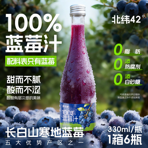 100%蓝莓汁蓝莓原液果汁饮料饮品