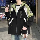 啄木鸟2026新款 夹克青少年港风外套潮流百搭学生冲锋衣服 男春秋季