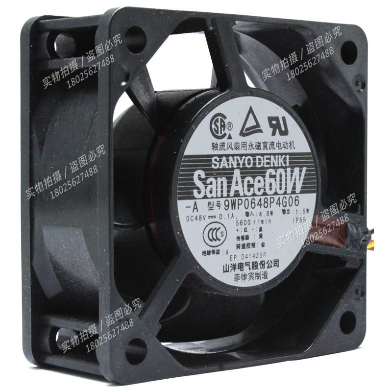 三洋 SANYO 9WP0648P4G06 48V 0.1A 6025 6厘米IP55防水散热风扇
