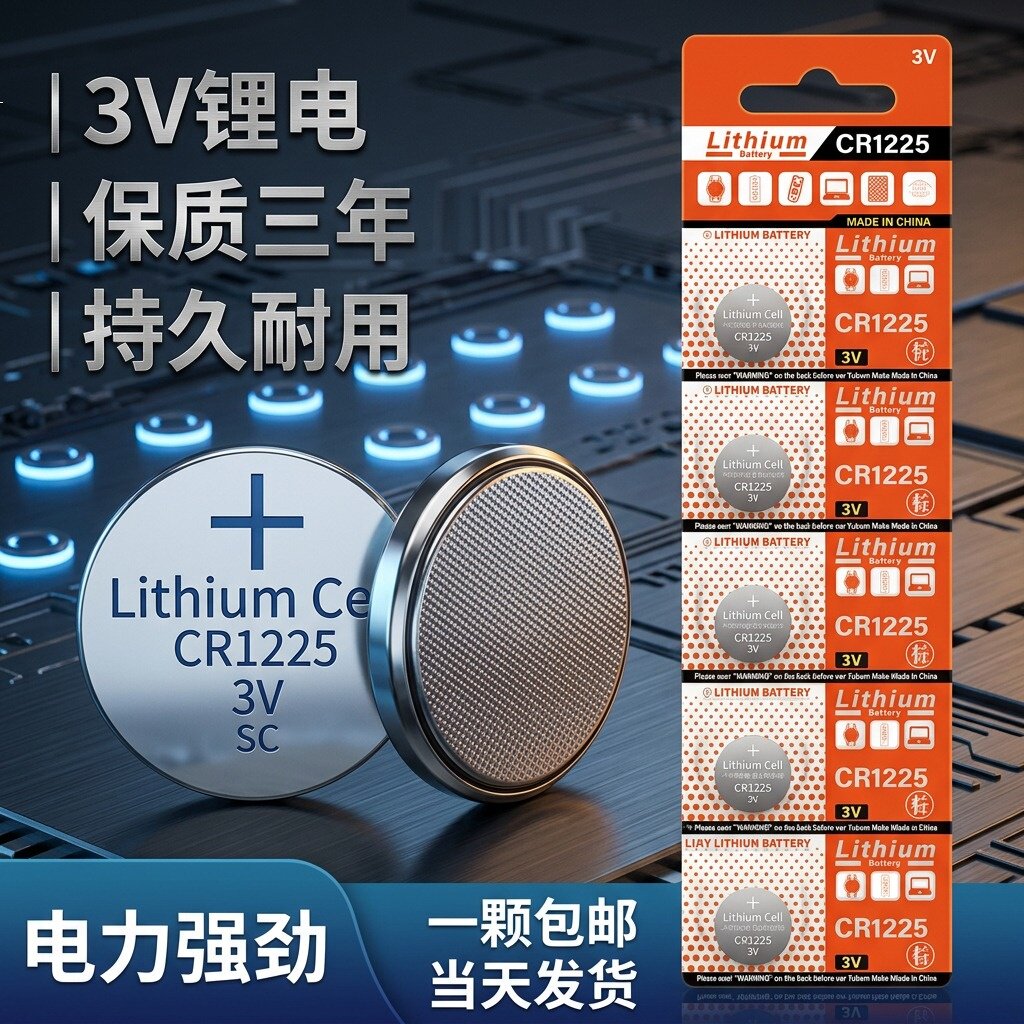 CR1225/3V纽扣电池手表体温计