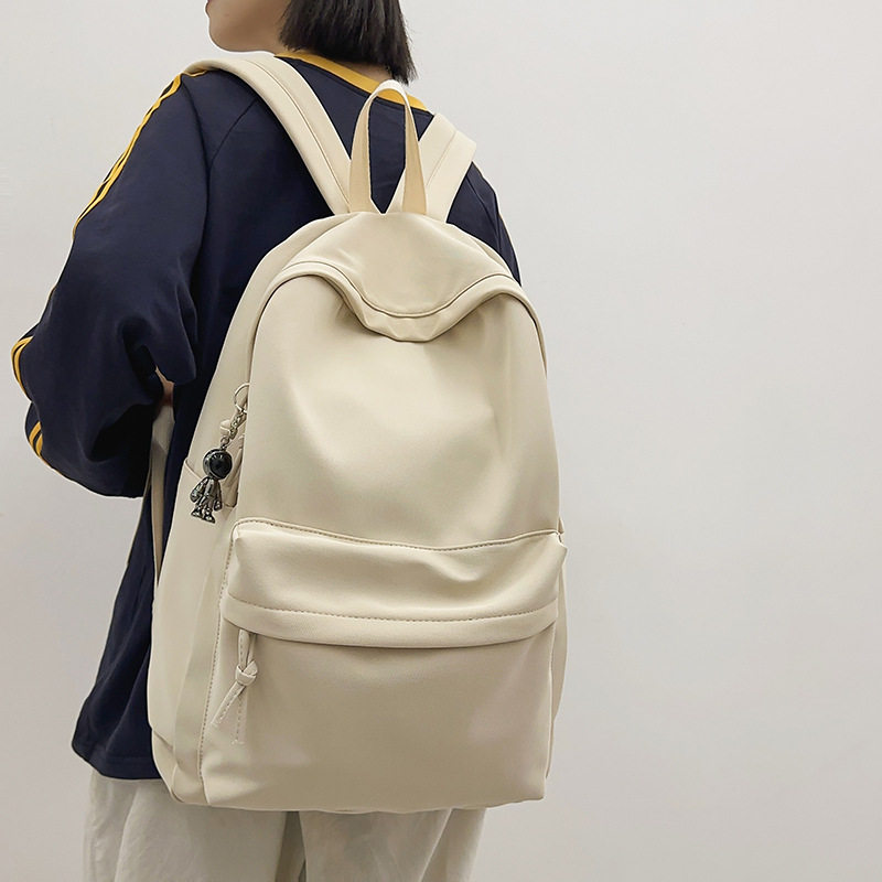 新款大容量双肩包女ins简约背包韩系高颜值书包双肩设计感小众男