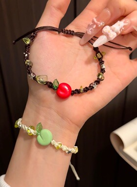 红苹果幸运星手链编织幸运手绳送闺蜜对象礼物情侣闺蜜学生不掉色