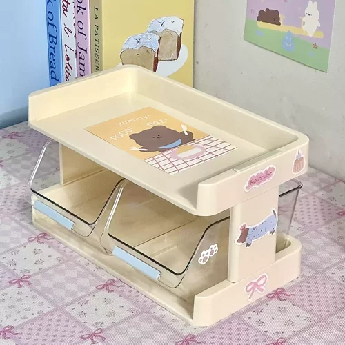 桌面收纳盒透明抽屉式化妆品杂物