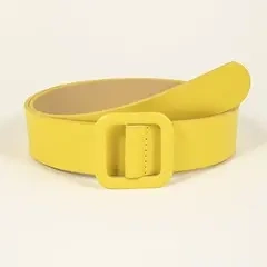 简约黄色装饰皮带时尚宽腰带女士连衣裙子配饰毛衣腰封配牛仔裤子