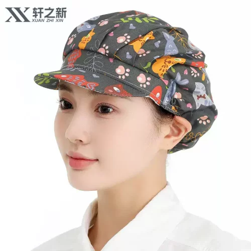 厨师帽女厨房帽子女款防油烟炒菜