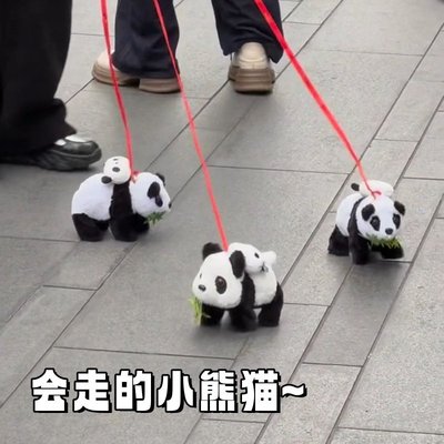仿真熊猫毛绒玩偶走路会叫前进后退电动玩具电子宠物公仔儿童玩具