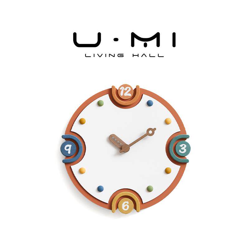 U Mi LIVING·时光 | 时钟现代奶油风免打孔客厅家用创意艺术挂钟