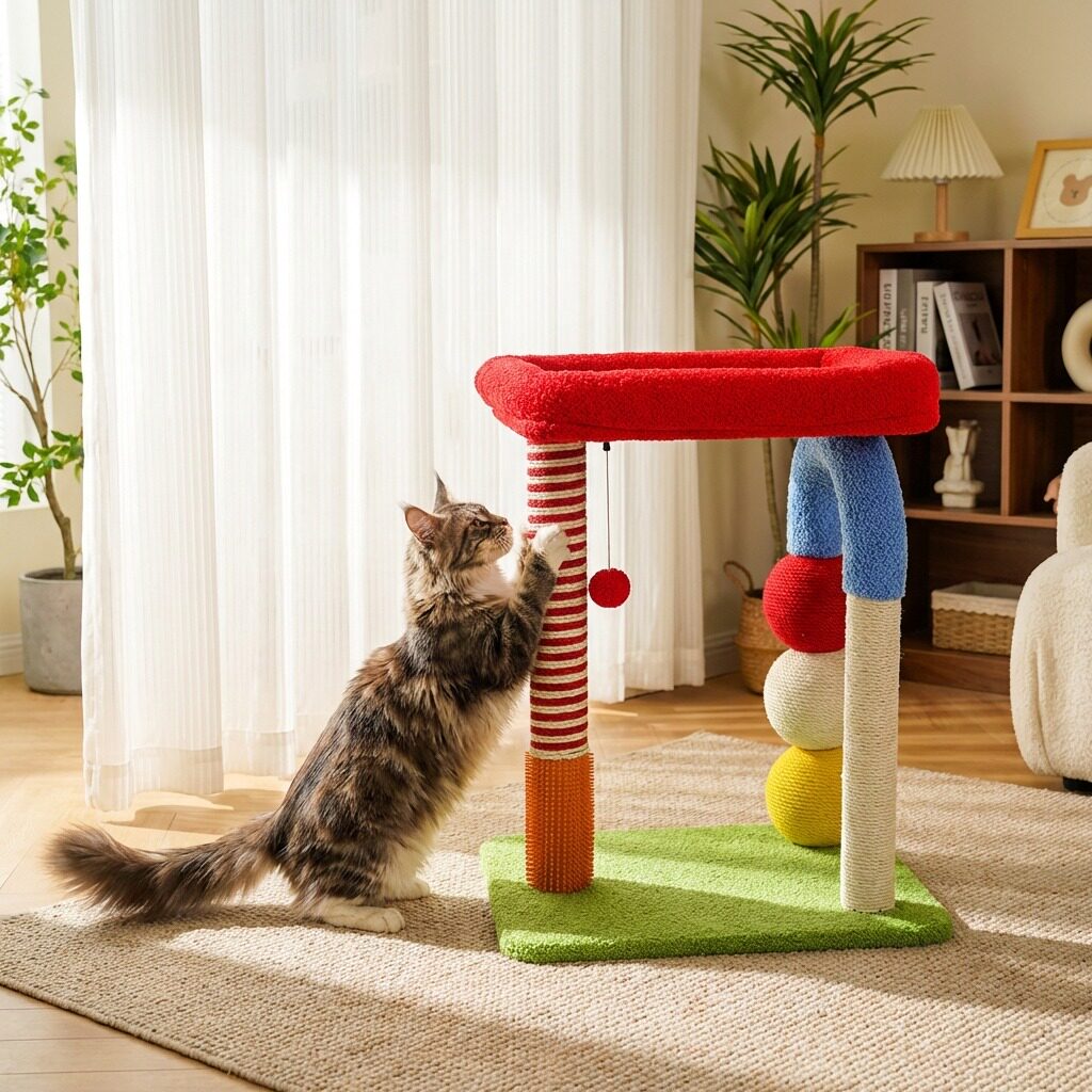 多巴胺撞色猫爬架大小型猫树剑麻抓柱猫窝一体式猫咪玩具磨爪神器