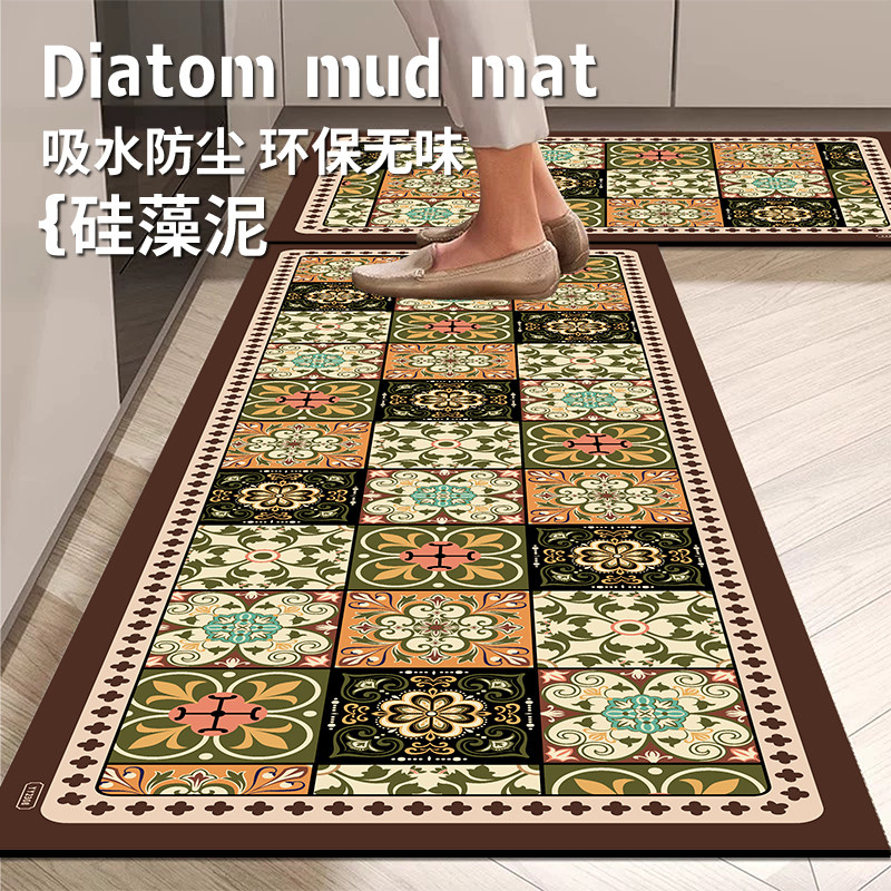 家用厨房地垫防滑防油吸水垫硅藻泥柔软防摔加厚耐脏可定制地毯,居家布艺,厨房地垫,淘宝优惠券,粉丝福利购,淘宝优惠卷