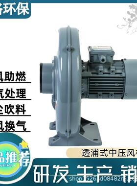钢化炉用透浦式TB200-15大风量11KW中压风机锅炉吹风配套风机