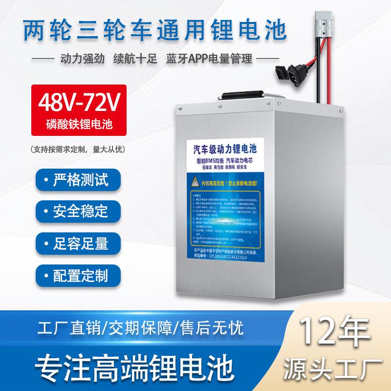 磷酸铁锂电池 48V60V72V三轮车两轮车外卖电瓶电动车锂电池工厂