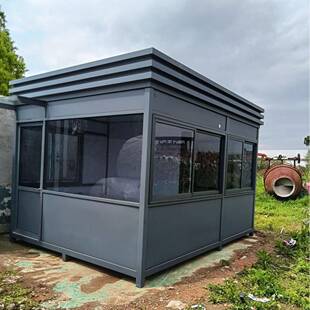 工厂门岗生产彩钢板不锈钢材质铝合金岗亭门卫警卫保安室岗亭