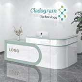 纪雯现代简约前台柜台圆弧转角收银柜台公司前台接待台服装 店接待