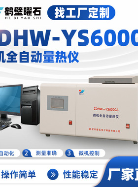 煤质化验设备ZDHW—YS6000A微机全自动煤炭量热仪厂家仪器定制