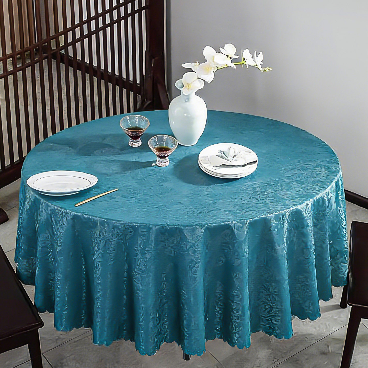 桌布圆桌防水防油免洗圆形台布家用餐桌布饭店酒店高级感pu盖布*,居家布艺,桌布,淘宝优惠券,粉丝福利购,淘宝优惠卷