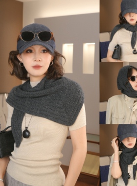 氛围感叠穿shen器～安哥拉兔绒row风三角围巾