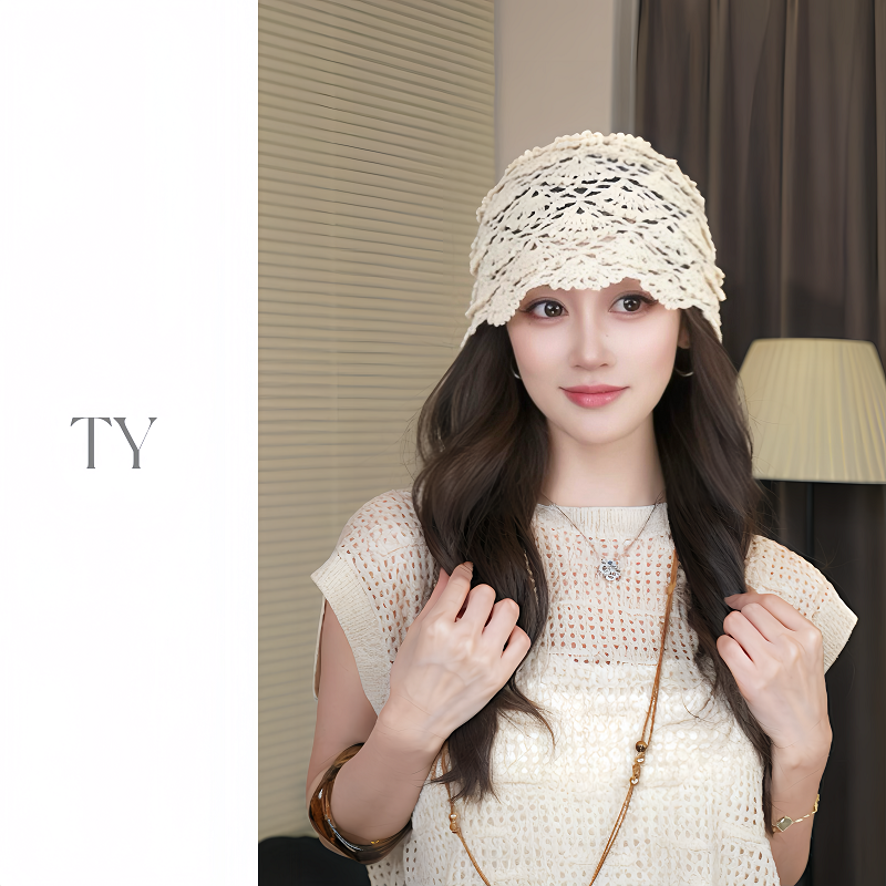 春夏薄款镂空手工钩花针织帽时尚百搭复古气质百搭包头毛线帽女,服饰配件/皮带/帽子/围巾,帽子,淘宝优惠券,粉丝福利购,淘宝优惠卷