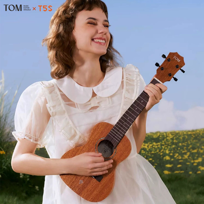 TOM桃花心木面单板尤克里里23寸/26寸 初学入门ukulele小吉他T5S