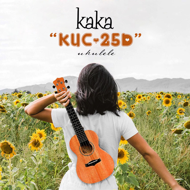 kaka桃花心木单板尤克里里23/26寸初学者男女生款儿童乌克丽丽25D