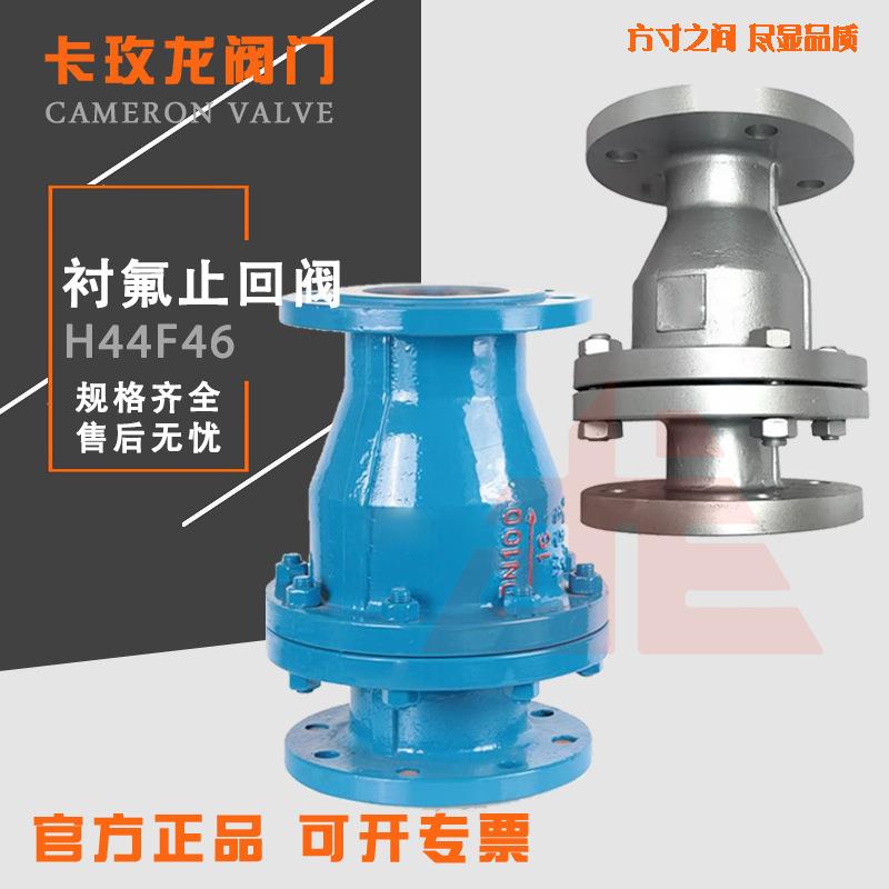 H44F46-16C旋启式衬氟止回阀法兰碳钢衬四氟单向阀逆止阀DN100200
