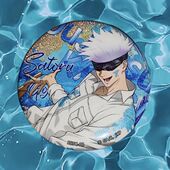 日漫咒术回战五条悟银葱吧唧高颜值二次元 徽章反光同人75mm谷子