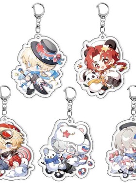 夹层ch国拟五常瓷英美法俄亚克力钥匙扣动漫周边学生书包挂件礼物