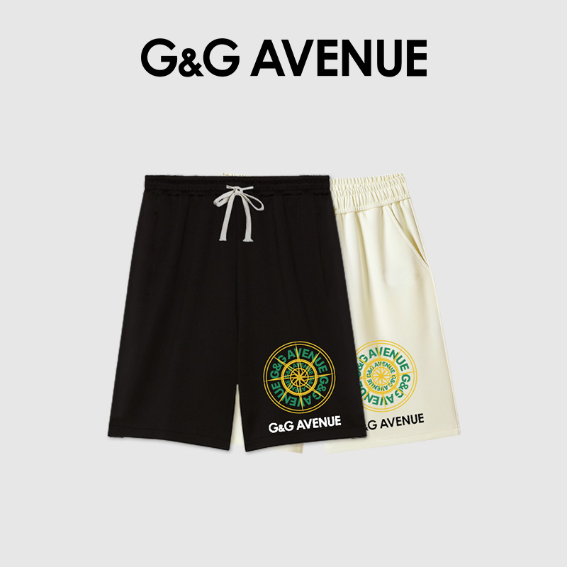 法国G&G AVENUE 轻奢潮牌时尚透气短裤男女同款五分裤-GK2411007