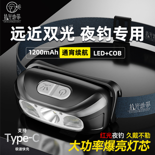 头戴式钓鱼头灯强光超亮充电2025新款专用感应户外登山超长续航
