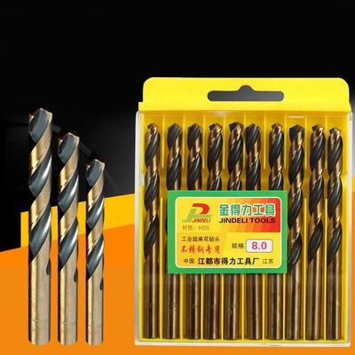 厂家4341烤黄不锈钢麻花钻头高速钢直柄双头清边轧制打铁钻嘴