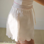 SerOra冬款 设计感波浪边松紧腰双层内衬防走光热裤 法式 花瓣短裤