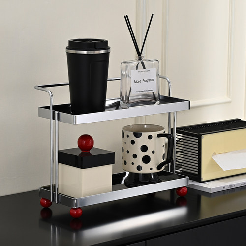 桌面玄关金属亚克力实木脚置物架