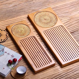 小型泡茶台托盘简约功夫茶具迷你茶海茶盘 竹制茶盘干泡盘家用日式