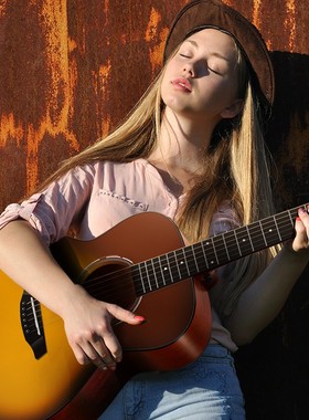 DONNER吉他初学者单板民谣36寸女生男生专用旅行入门M1学生木吉他