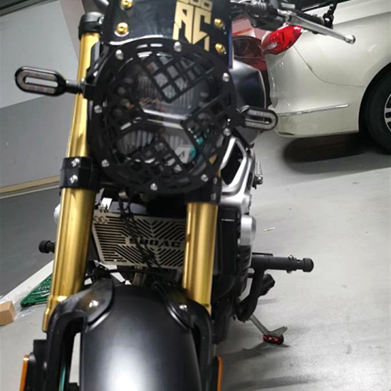 适用无极500AC/525AC大灯网罩灯网LX500改装大灯保护网罩灯罩挡风