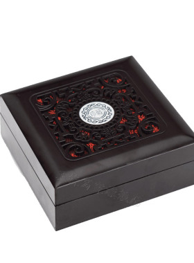 正方形玉石印章私人章专用快干印台可添加印油款红色印油高档木盒