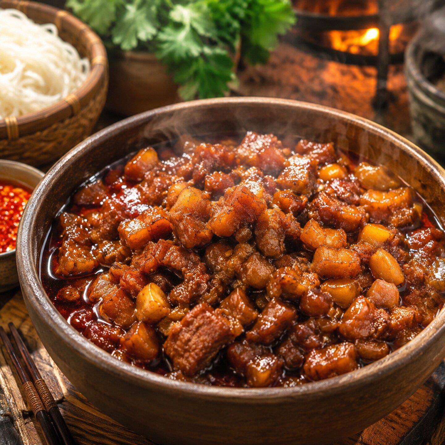 云南肉酱云南杂酱肉酱肉沫臊子浇头焖肉米线帽子调料意面炸酱面猪