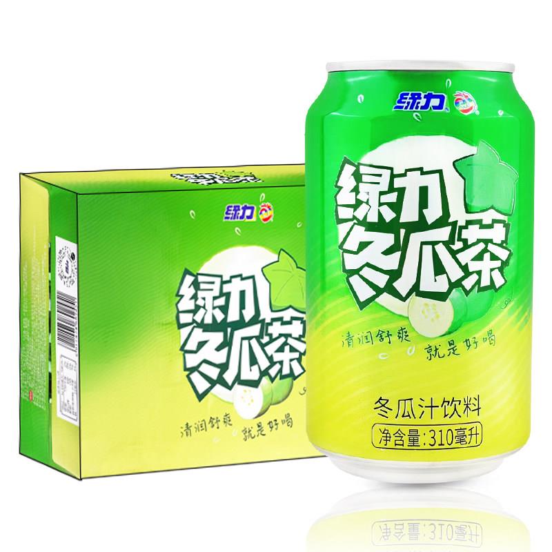 绿力冬瓜茶310ml *24罐装整箱0脂冬瓜汁饮料饮品装老牌听装冬瓜茶