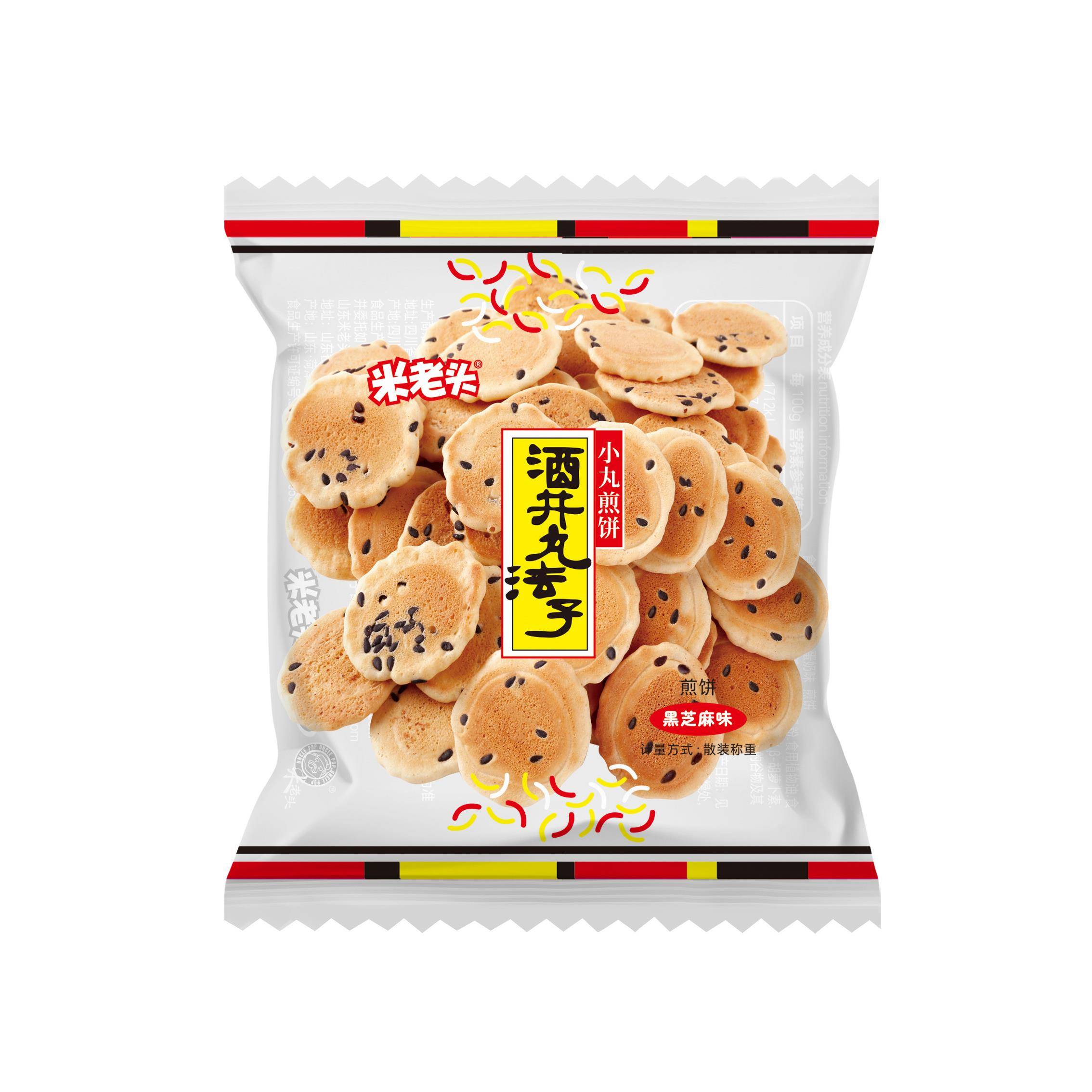 香煎薄脆米老头小丸煎饼薄脆混合鸡蛋香脆芝麻饼干休闲网红散装怀