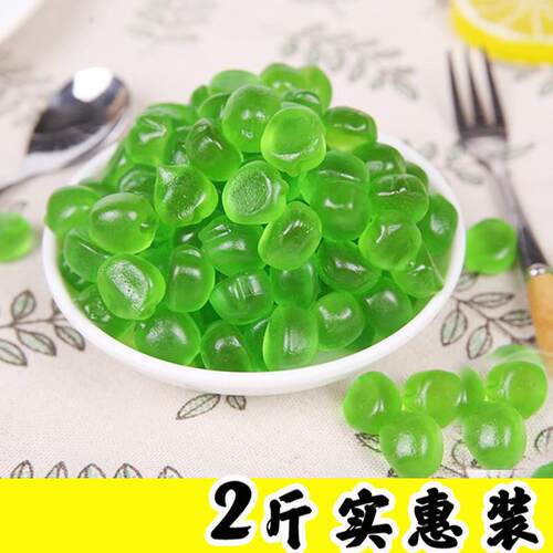 苹果味糖果青苹果味橡皮糖QQ糖果汁软糖抖音同款罐装食品儿童零
