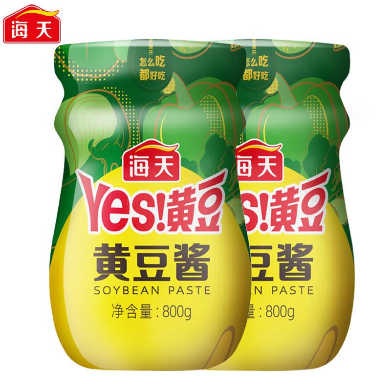 原味下饭酱海天yes黄豆酱2kg大桶装原味炒菜下饭酱蘸东北家