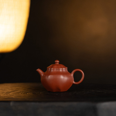 【利贞l手塑·罗绫】九瀚制 原矿朱泥约110cc茶壶茶具
