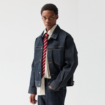 AzureLisseur赤耳原牛夹克外套