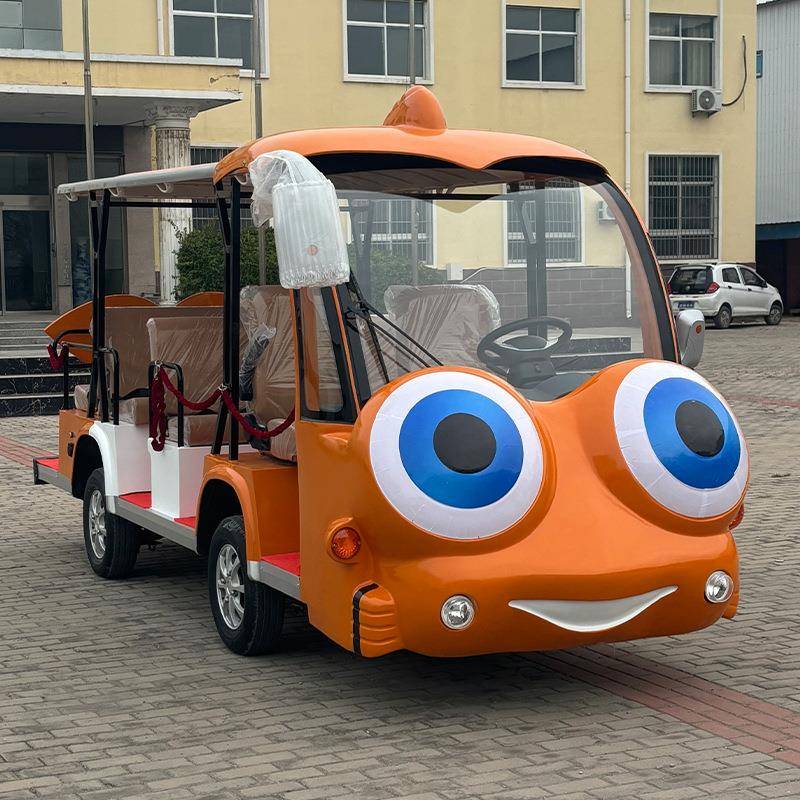 厂家直销电动观光车卡通小火车旅游景区接待车楼盘看房巡逻高尔夫