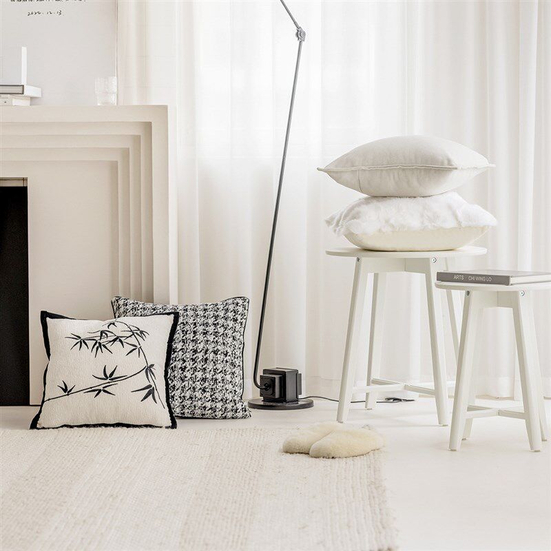 雪尼尔沙发抱枕套现代简约国风靠枕客厅样板间飘窗床头靠垫套靠包