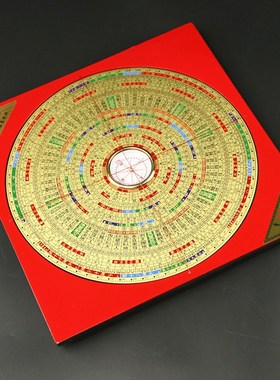 香港老字号综合罗盘万福堂高精度黄铜专业二十四山向罗盘八寸通胜