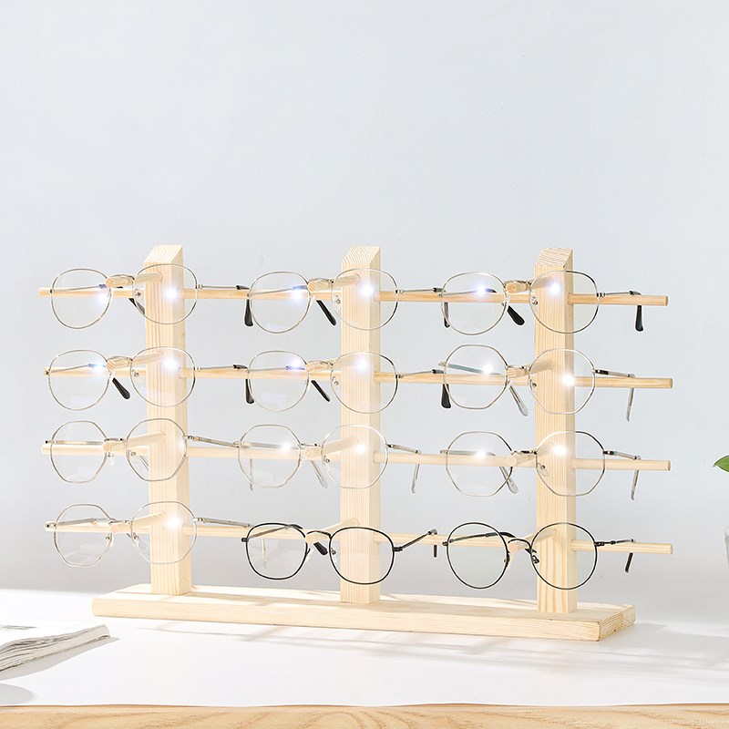 眼镜展示收纳架防风眼镜太阳眼镜墨镜展示架大容量高级实木陈列架