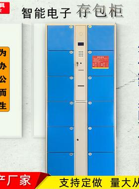电子密码存包柜蓝色智能十二门寄存柜支持定制佛山智能储物柜